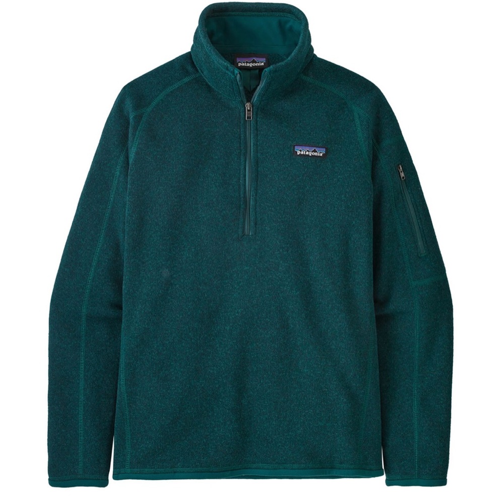 Green Patagonia better sweater quarter zip pull over